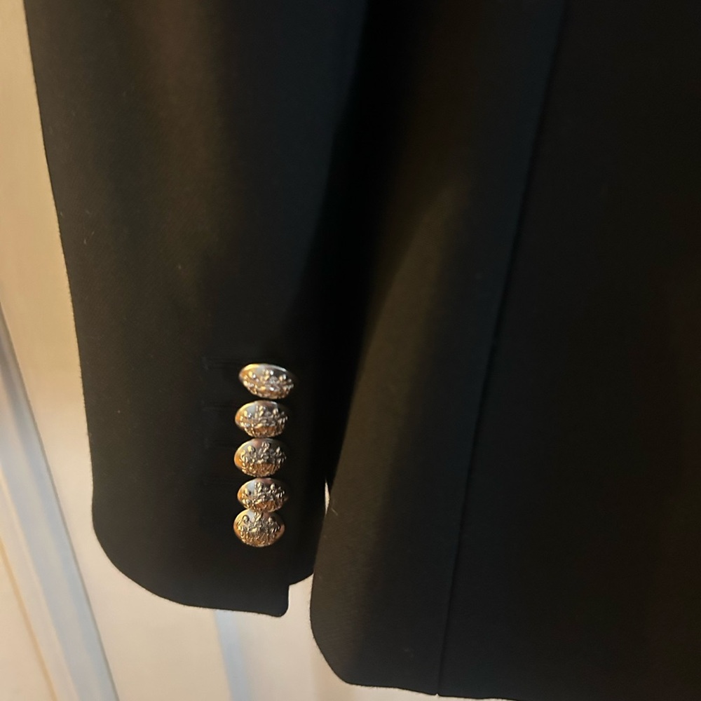 Veronica Beard Miller Dickie Jacket 16 Double Breasted Black with Silver Buttons - Picture 3 of 8